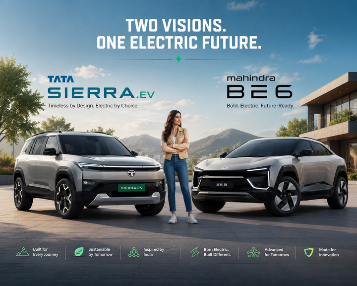 Tata Sierra EV vs Mahindra BE 6 Guide: Explore Battery, Range, Features, Technology, Performance Insights, and Electric SUV Comparison Details